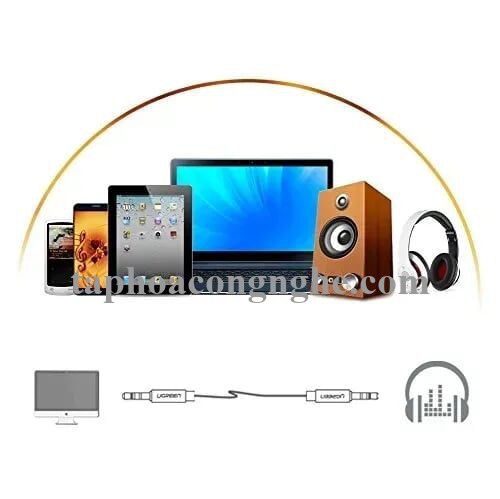 Ugreen 10754 3M màu Trắng Cáp âm thanh 2 đầu 3.5mm dương AV119 30010754